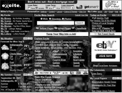 Figure Turn the Excite home page into Excite Picture Excite Home Page