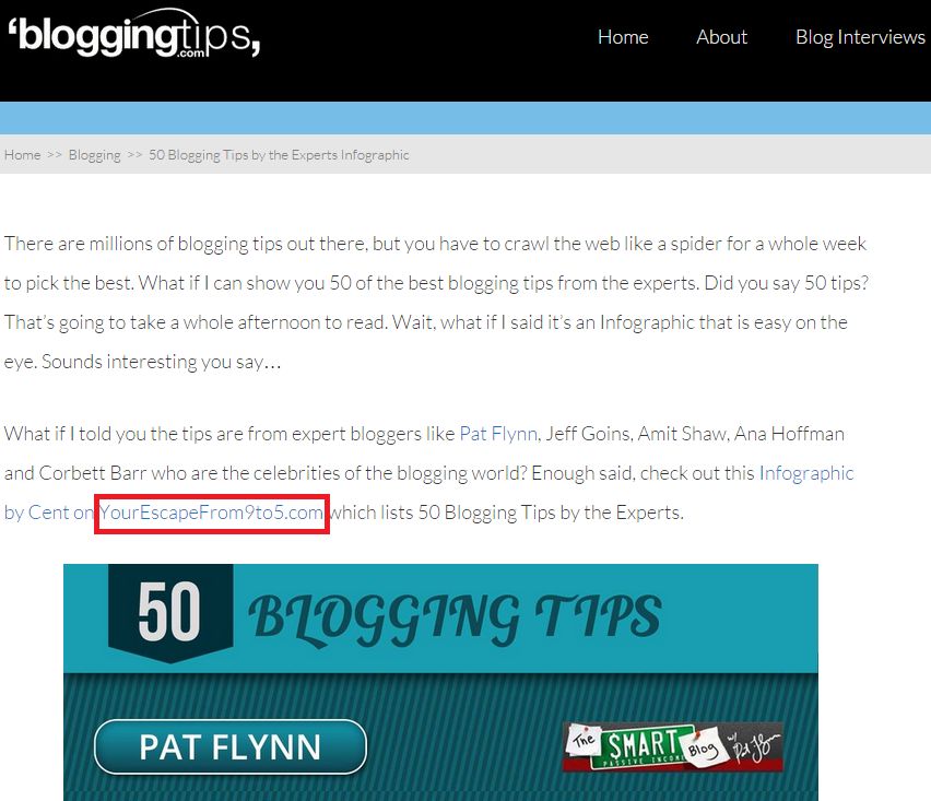 Editorial link from bloggingtips.com image