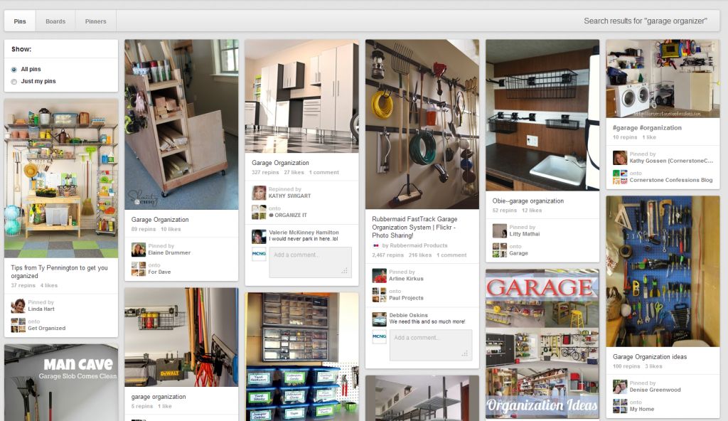 This is an example of a Pinterest search that shows lifestyle and inspiration results.