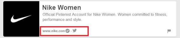 What Nike's official Pinterest account looks like. 