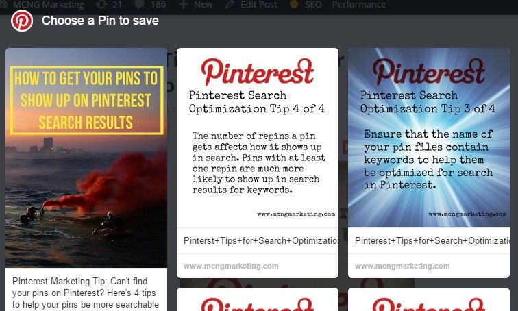 How to Choose A Specific Pinnable Image for Your Blog by @mcngmarketing. 