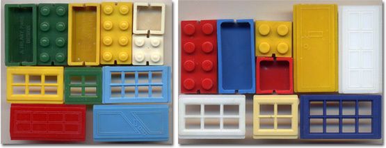 Left: Kiddicraft's original design. Right: Lego block set