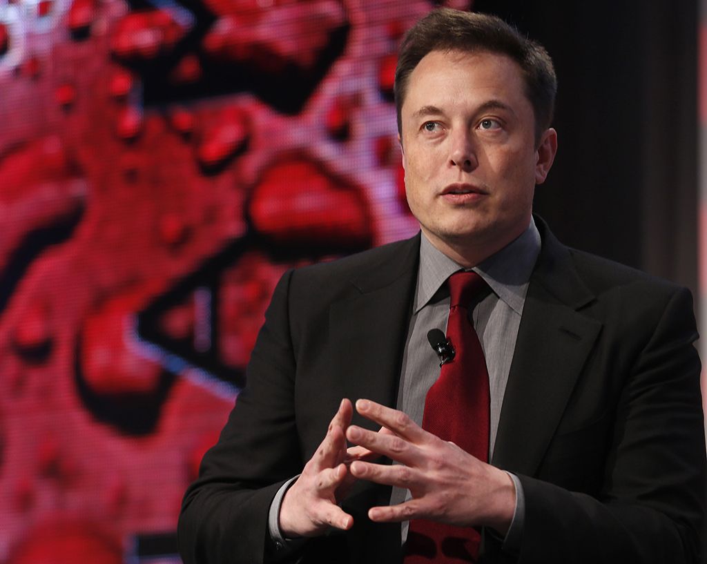 TESLA MOTORS CEO ELON MUSK TALKS AT THE AUTOMOTIVE WORLD NEWS CONGRESS AT THE RENAISSANCE CENTER IN DETROIT