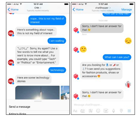 CNN and ChatShopper Chatbots