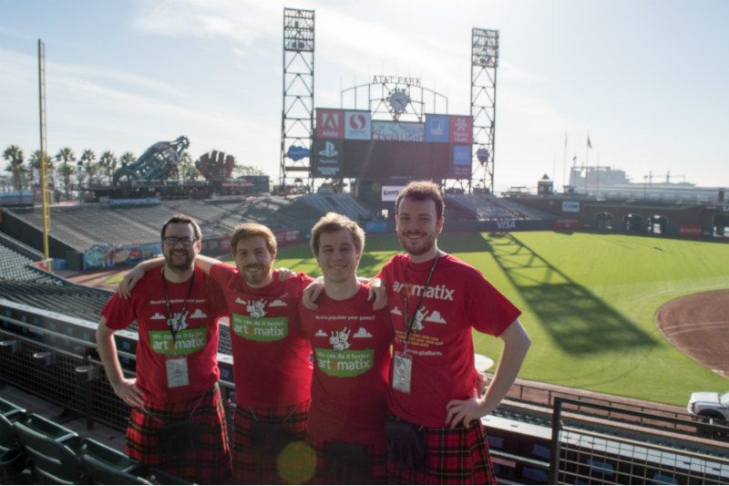 From L-R: Neal, Eric, Bart, & Seán (Artomatix's lead artist)