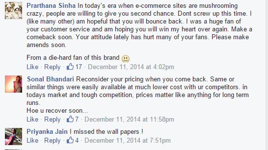 Comsumer reactions to their post on FB