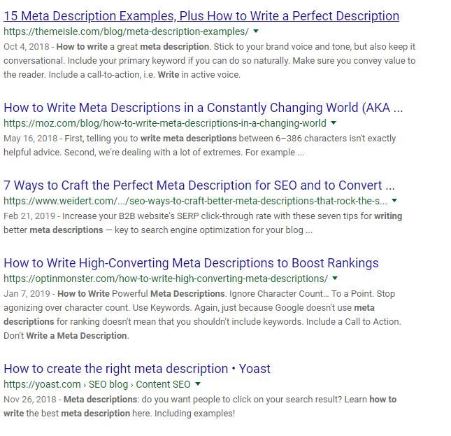 how to write a meta description