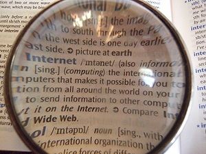 A picture of a dictionary viewed with a lens o... A picture of a dictionary viewed with a lens o...