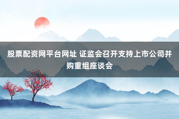 股票配资网平台网址 证监会召开支持上市公司并购重组座谈会