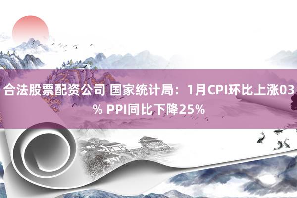 合法股票配资公司 国家统计局：1月CPI环比上涨03% PPI同比下降25%