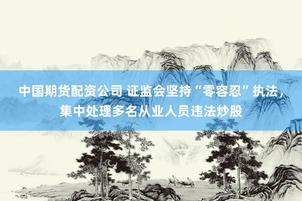 中国期货配资公司 证监会坚持“零容忍”执法，集中处理多名从业人员违法炒股